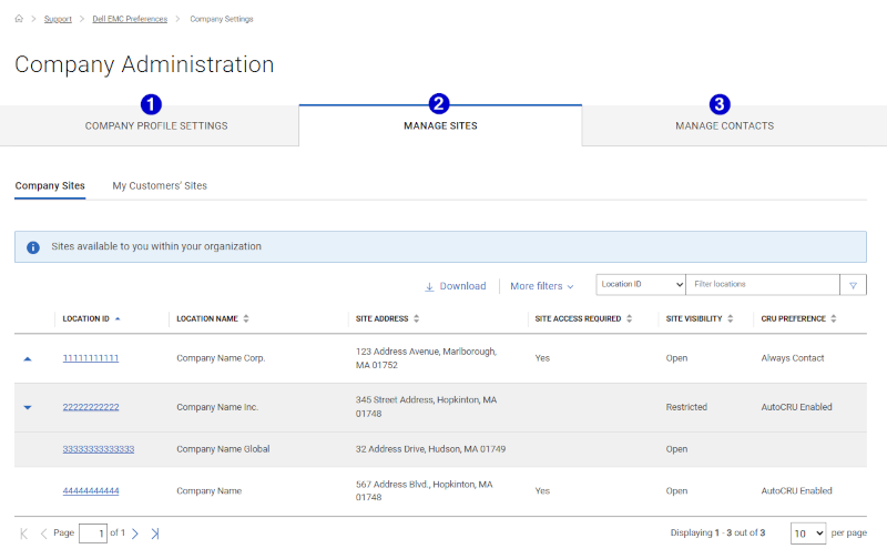 Comp Admin Main Tabs