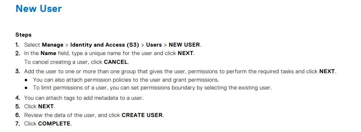 Create IAM user following below steps from Admin Guide