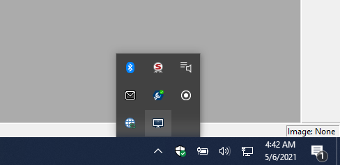 Restore icon in the system tray
