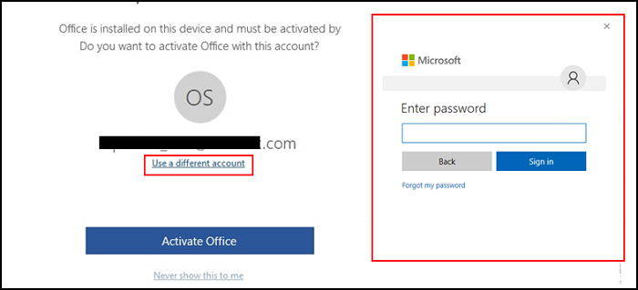 Вход в учетную запись Office