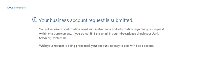 Corporate account information is submitted