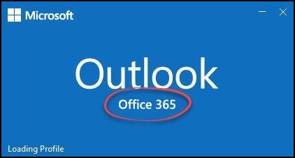 Pantalla de inicio de Office Outlook