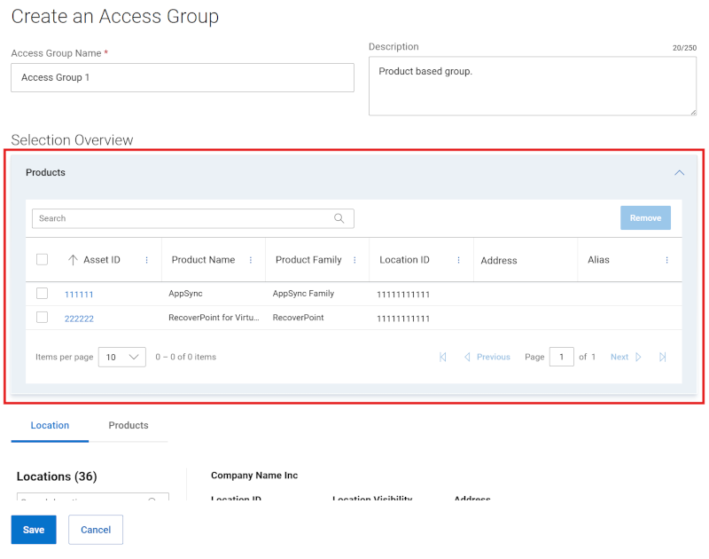 Edit Product Group Product List