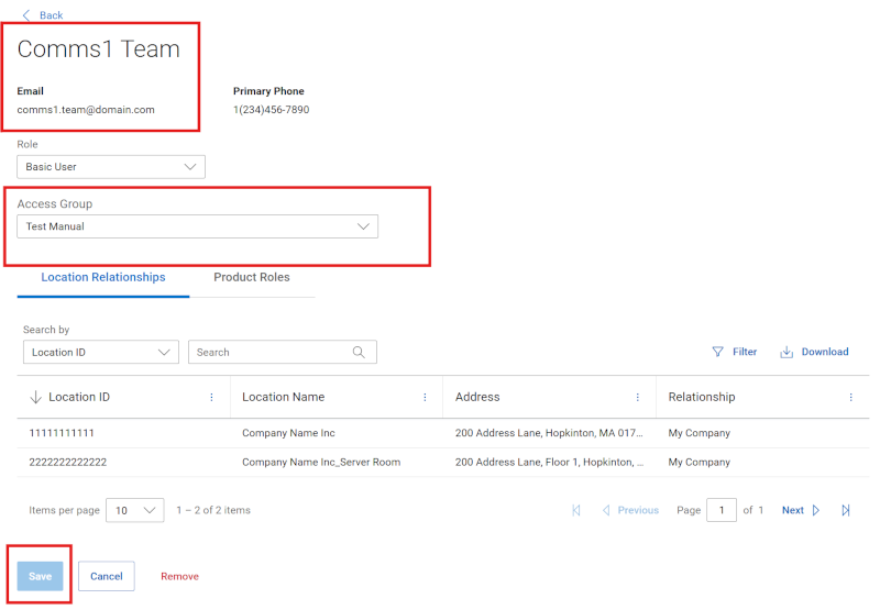 Access Group Assignment