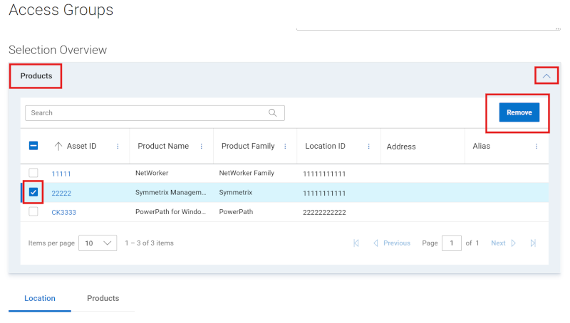 Editar grupo de productos Eliminar activos