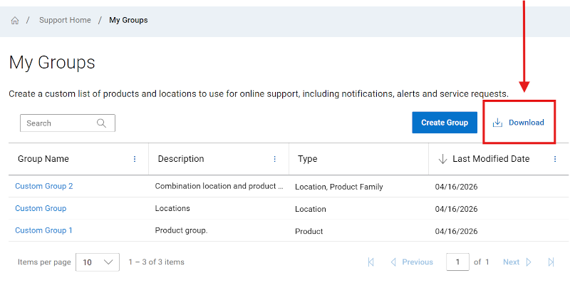 Download af Min gruppe