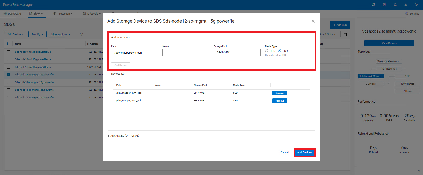 Přidání více zařízení s jejich cestami