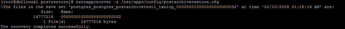 Oapp recover command example 2