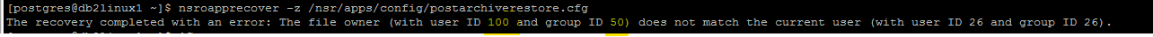 Error message regarding file ownership