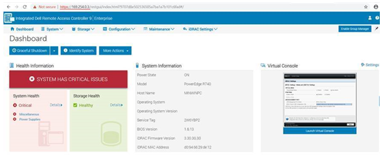 iDRAC9-webgrænseflade