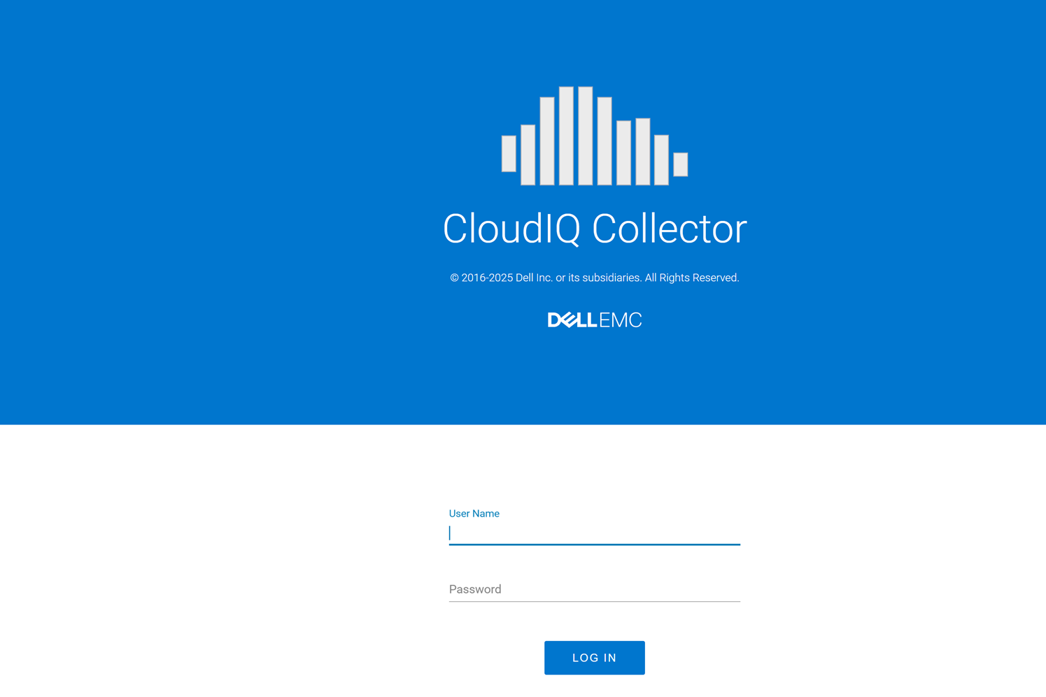 Iniciar sesión en CloudIQ Collector