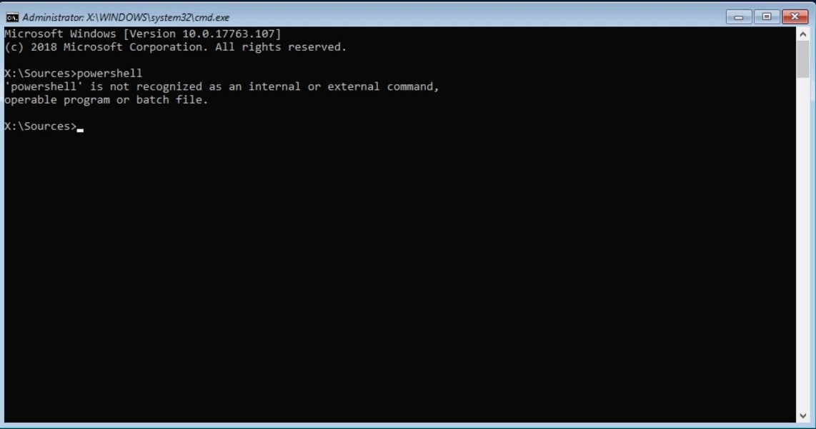 PowerShell non disponible dans WinPE&nbsp;