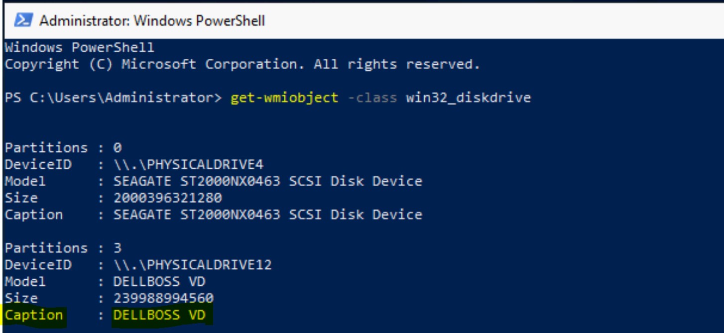 Sortie Powershell Get-WmiObject