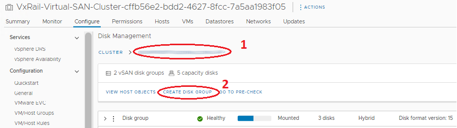 Crear un nuevo grupo de discos vSAN en un host ESXi mediante vSphere