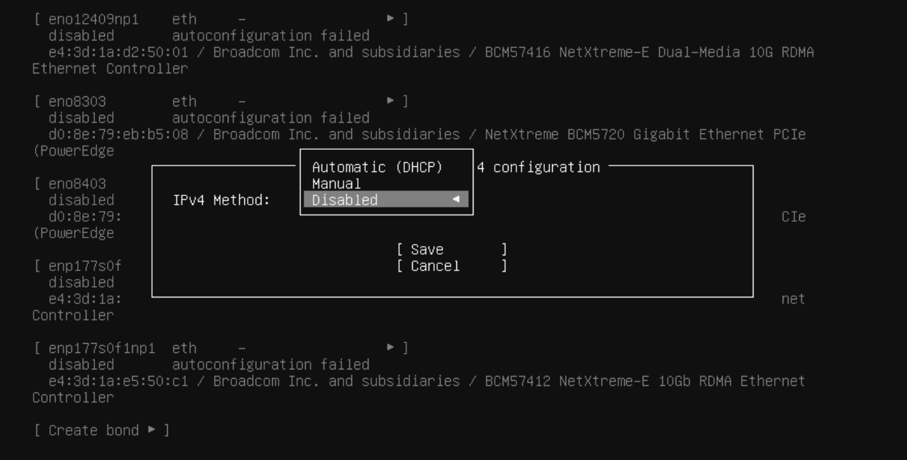 Select Manual to configure static IP