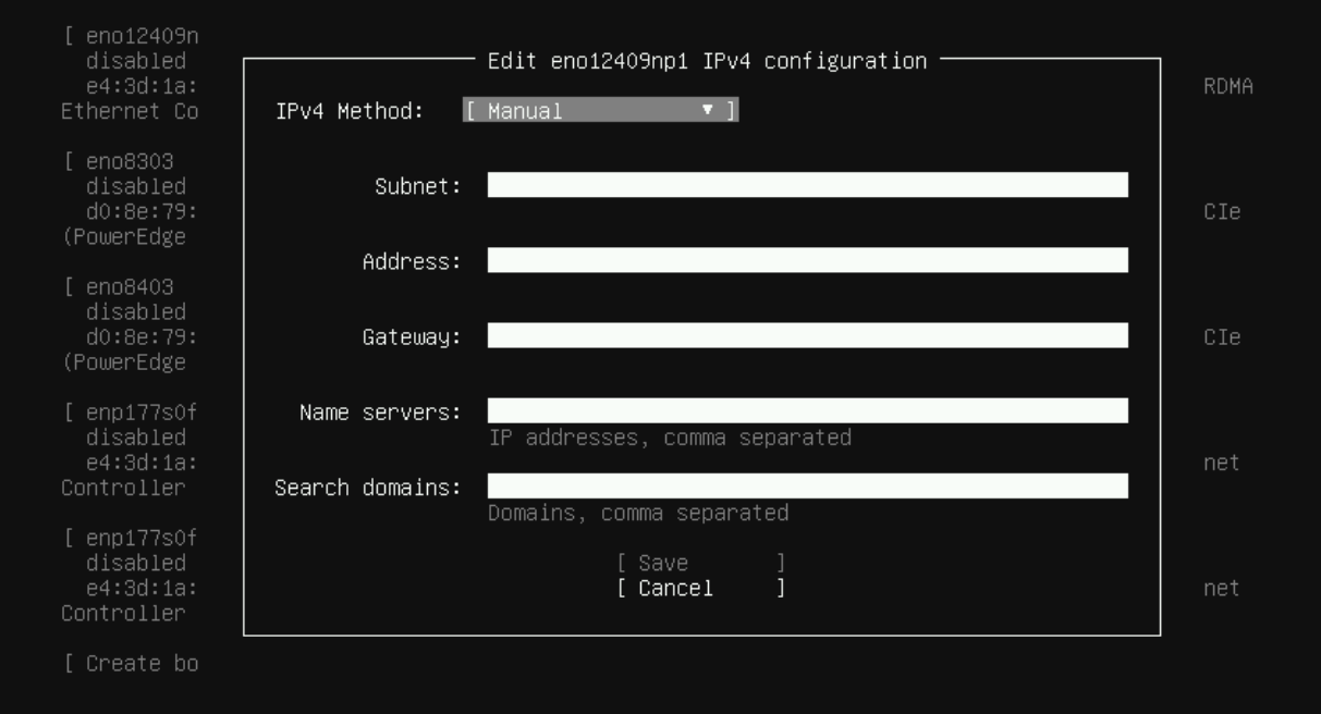 Provide network details