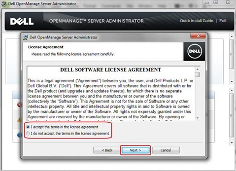 Contratto di licenza di OpenManage Server Administrator