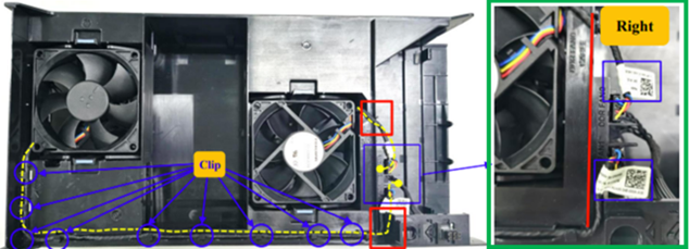 Příklad dobrého vedení kabelů