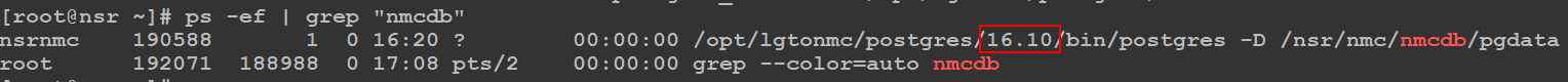 Wersja postgres nmcdb systemu Linux