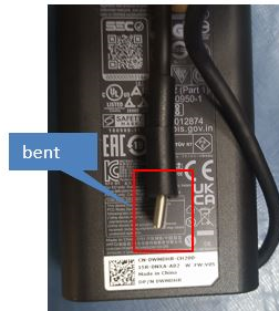 Exemple d’un connecteur USB-C tordu