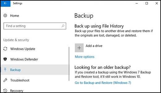 Zálohování v&nbsp;systému Windows&nbsp;10