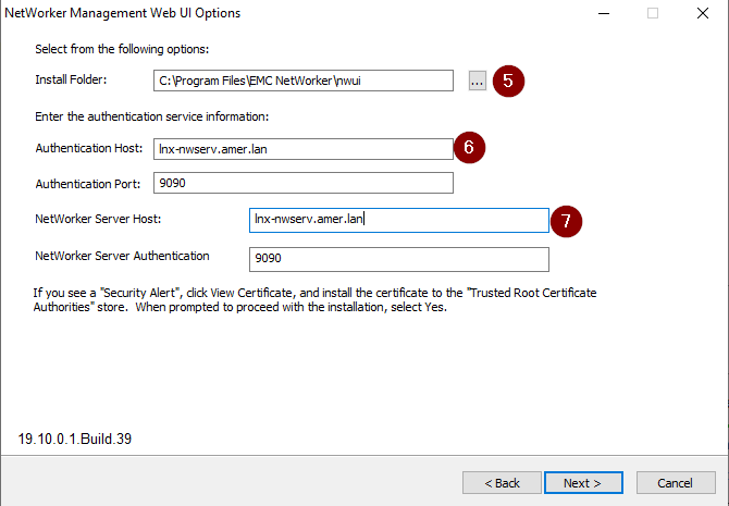 Configuración de NWUI