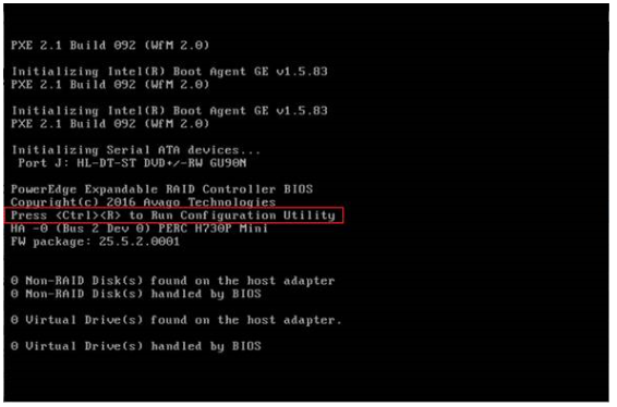 Ctrl R-indstilling under POST