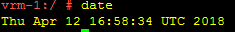 Screenshot showing the date output on CLI