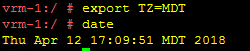 Screenshot showing the export date command