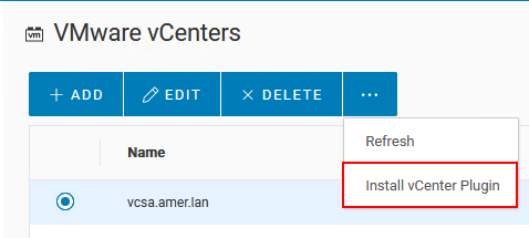 Selecting the vCenter from NWUI
