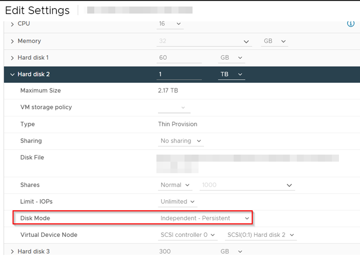 Independent Persistent Disks