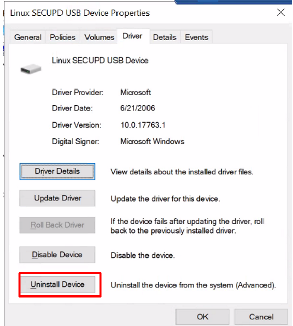 Delete the USB drive