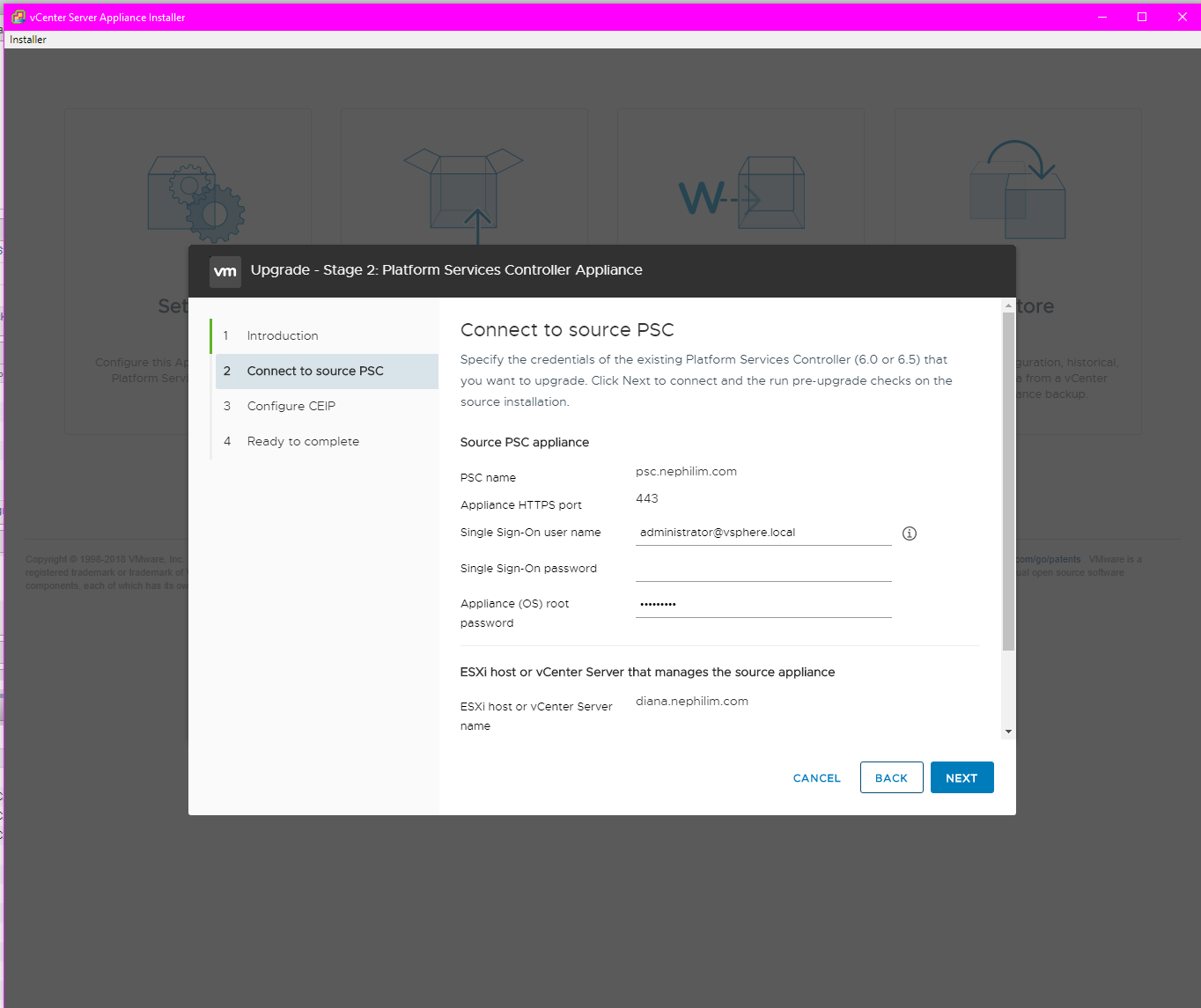 Enter source information