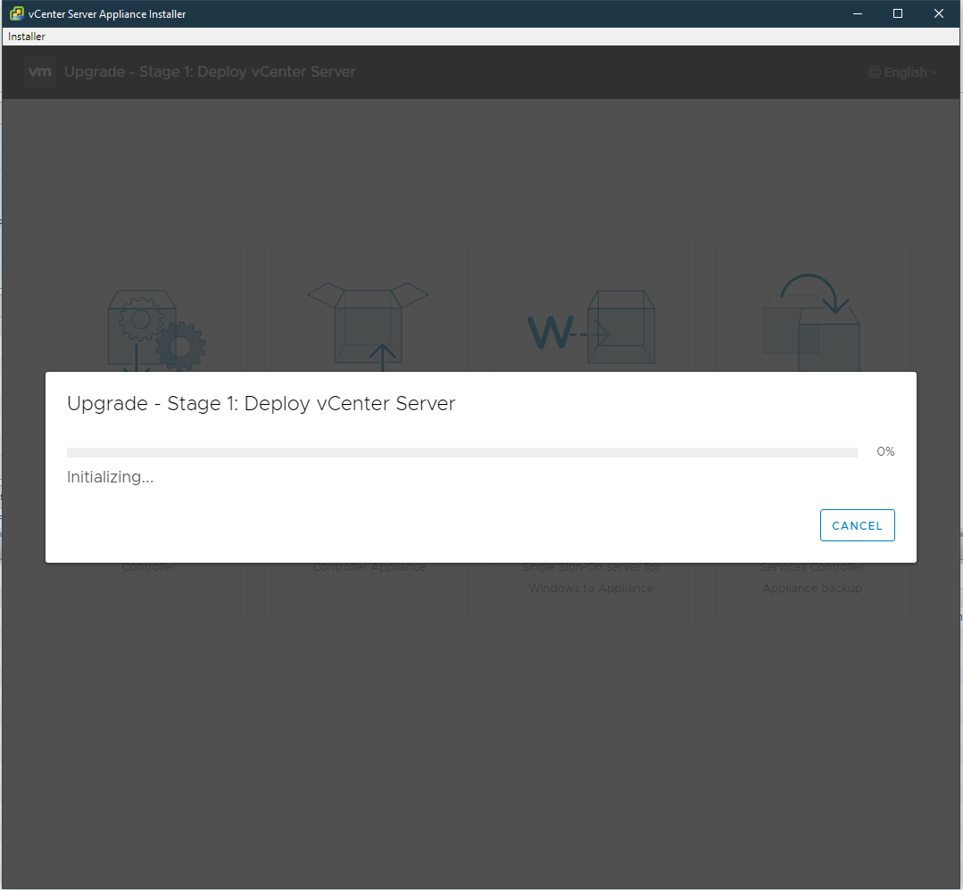 Screenshot of deployment progress bar