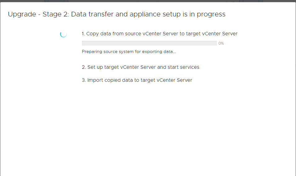 Screenshot of update progress bar