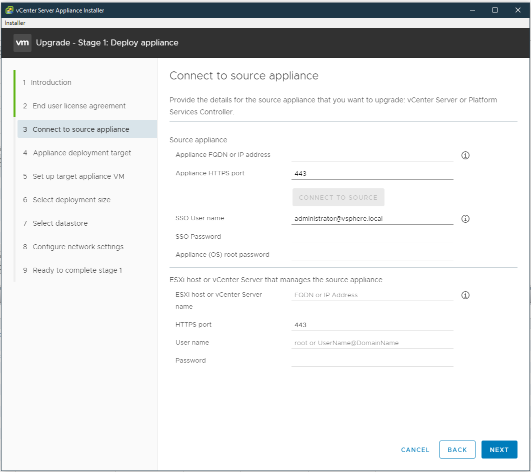 Screenshot of credentials section