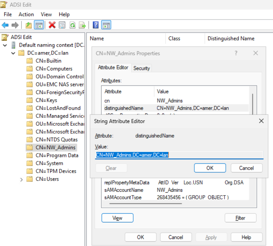 ADSI Edit Domain Controller