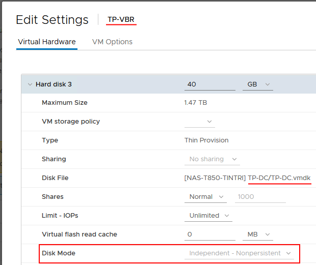 Screenshot of where to check the disk mode