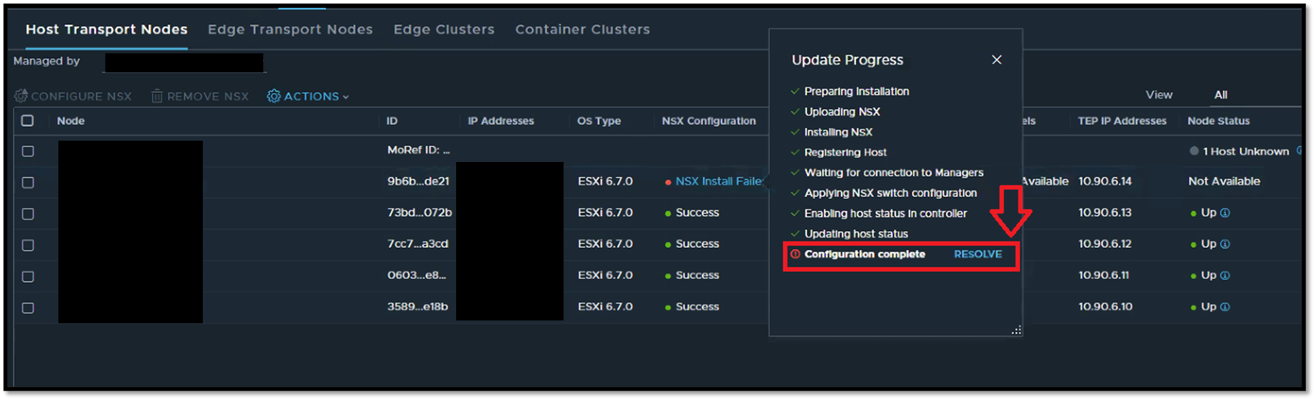 Click "RESOLVE," such as in the figure.