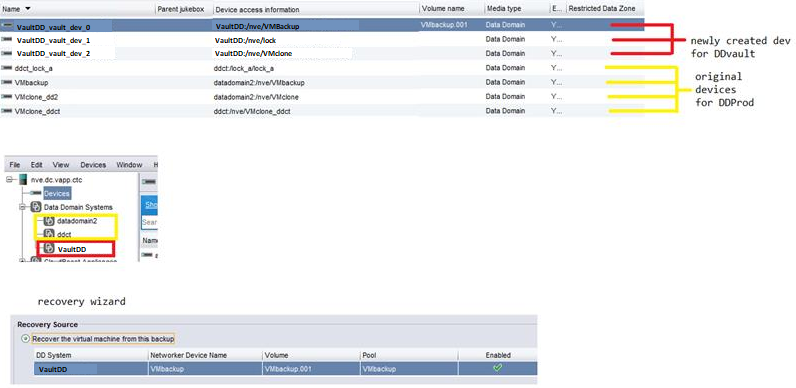 Devices in vaulted environment