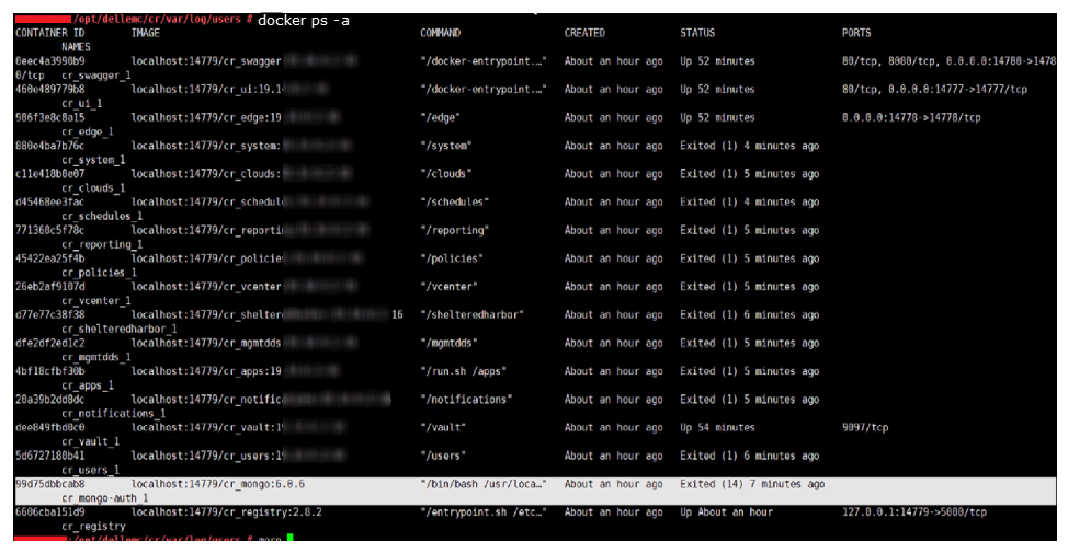 Mongo i inne kontenery są zamykane