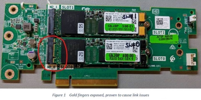 BOSS card showing misaligned M2 drive