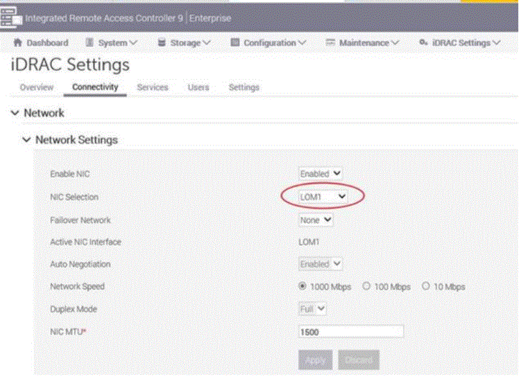 screenshot showing expected settings