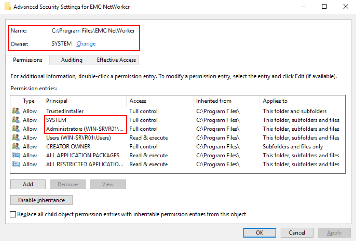 Folder Security and ownership