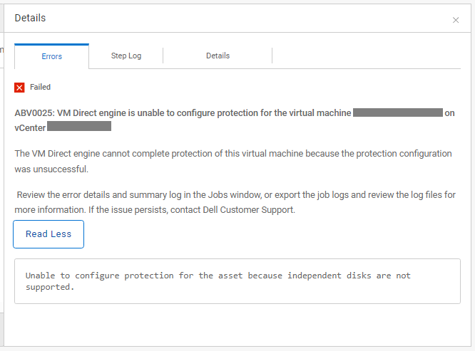 ABV0025 Codice errore PPDM