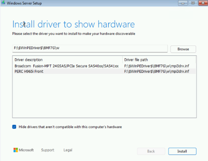 Loading Perc Driver screen