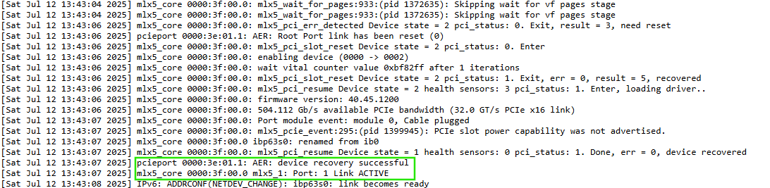 OSLog link active after recovery