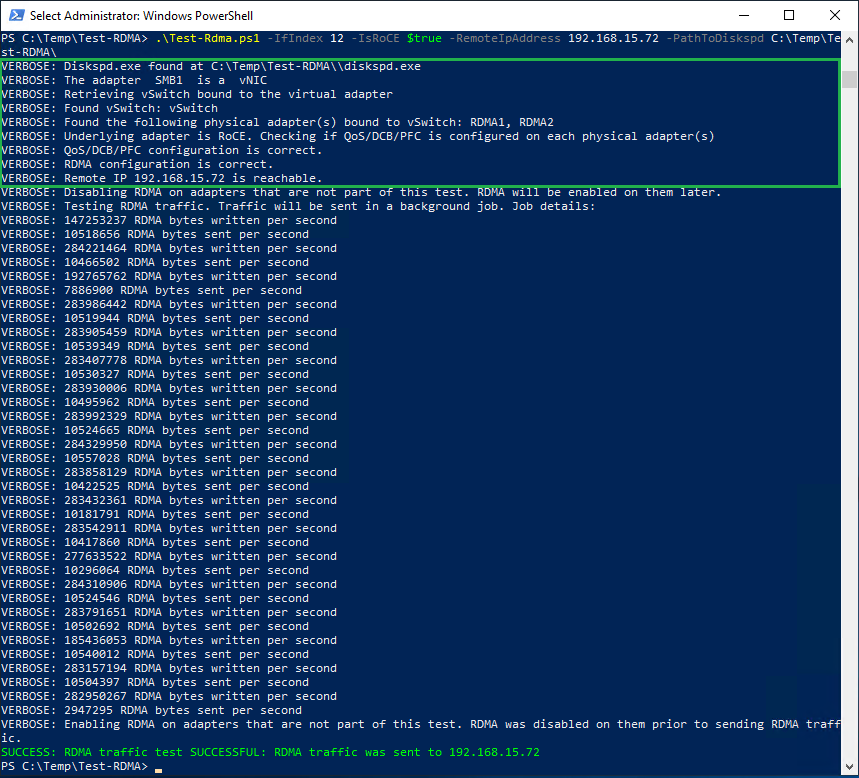 Test komunikace RDMA1