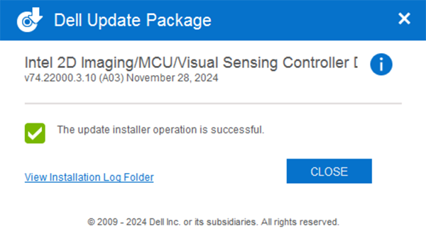 Completes the Camera Driver update