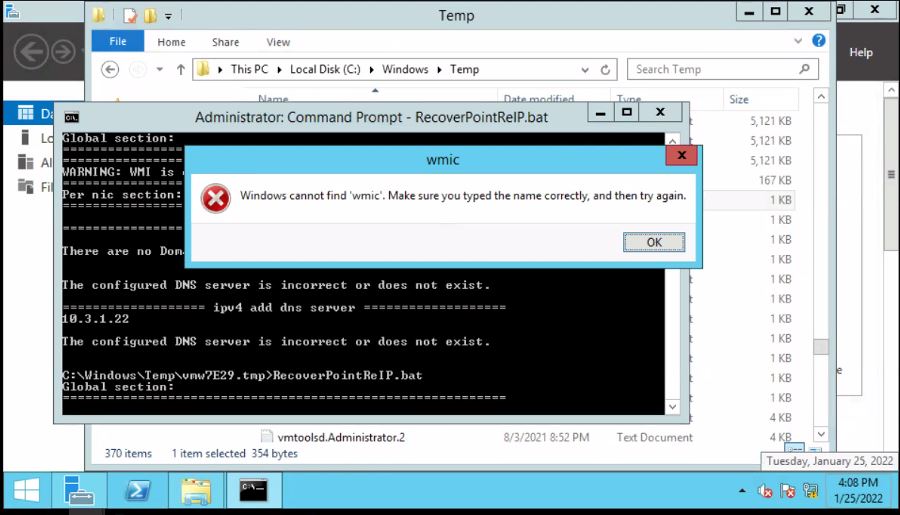25 de enero de 2022: error al ejecutar batfile
